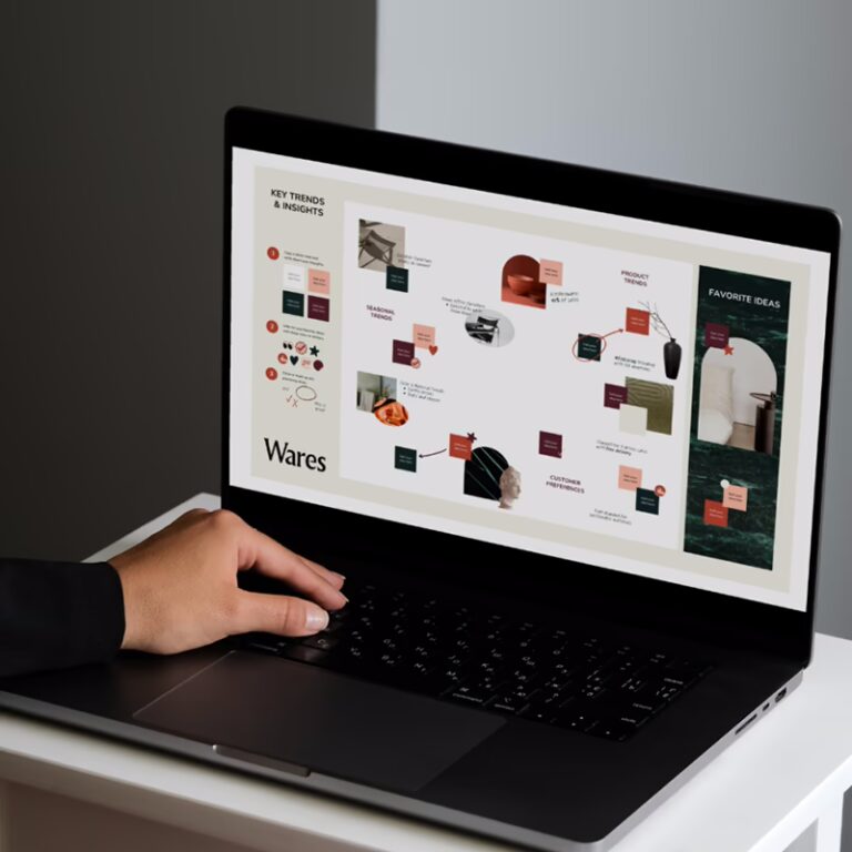 laptop screen showing a branding mind map